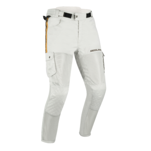 STP283_SEGURA-MOJO-PANT Pantalon Mojo Segura, couleur Blanc et Marron avec poche latérale Vue de face